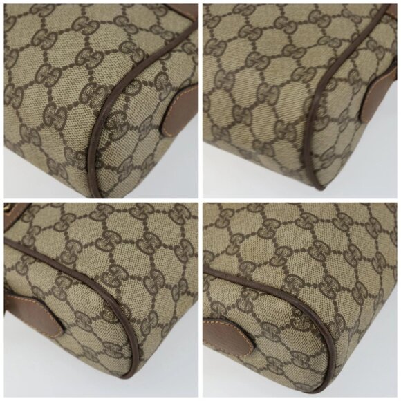 GUCCI GG Supreme Web Sherry Line Shoulder Bag PVC Beige Gold Red Auth bs29489 - Picture 15 of 16